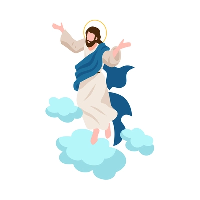 Isometric bible narratives composition with ancient christian characters in mythical scene vector illustration