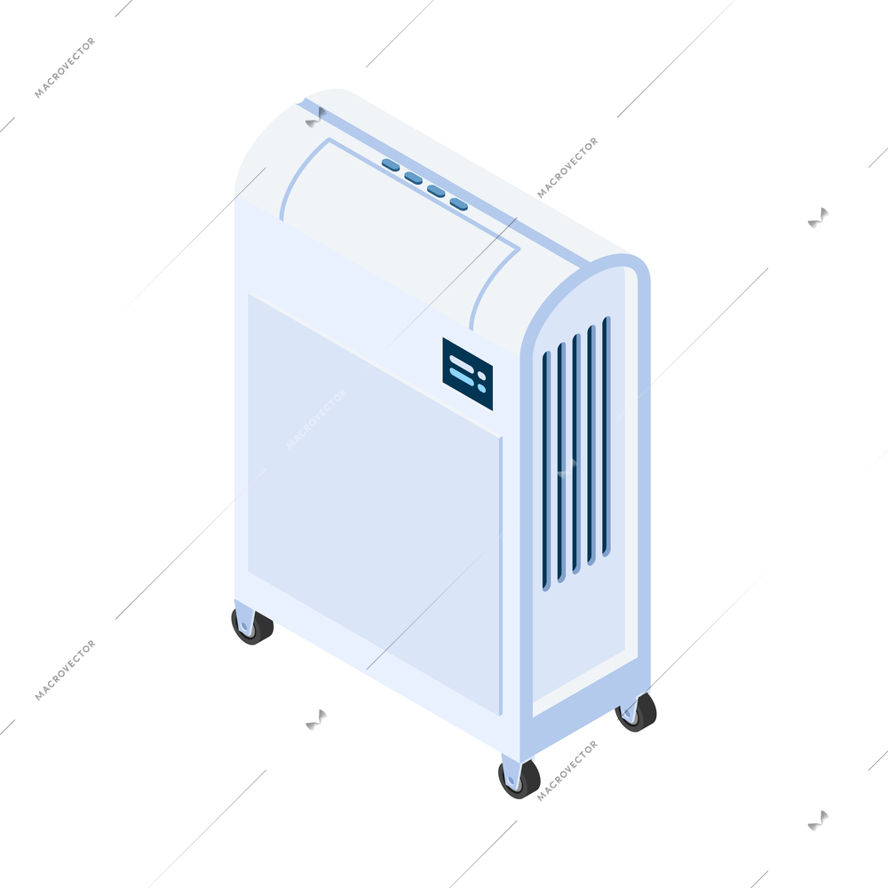Home climate control isometric composition with isolated icon of domestic appliance on blank background vector illustration