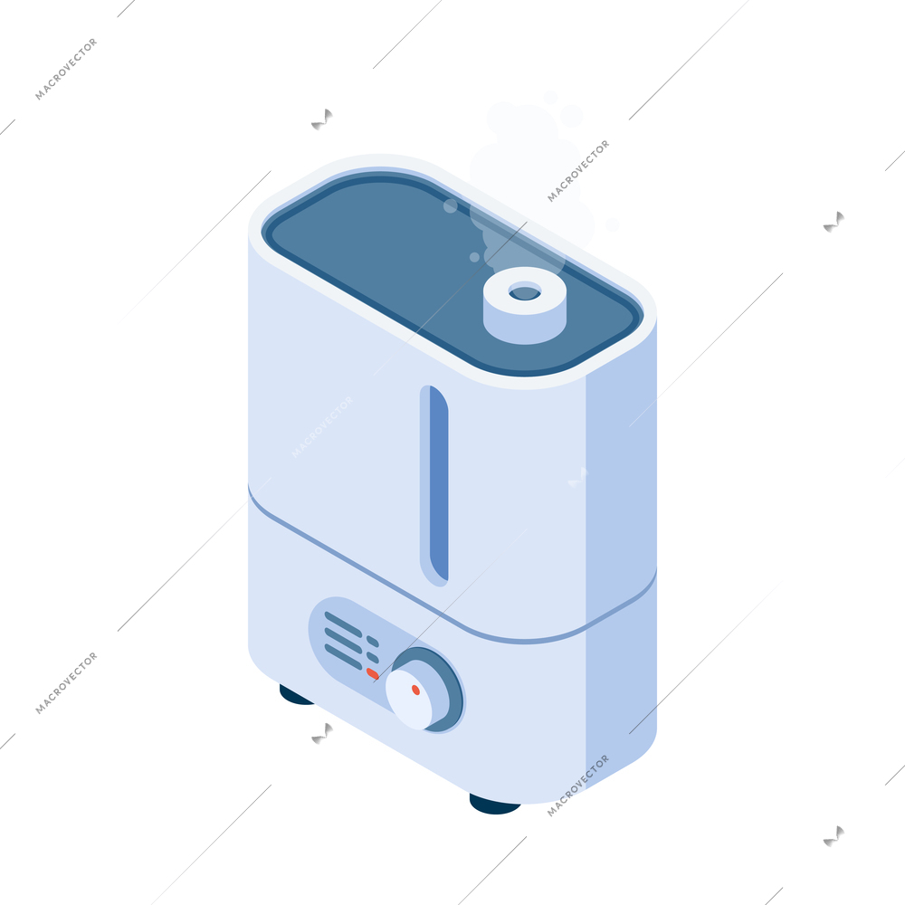 Home climate control isometric composition with isolated icon of domestic appliance on blank background vector illustration