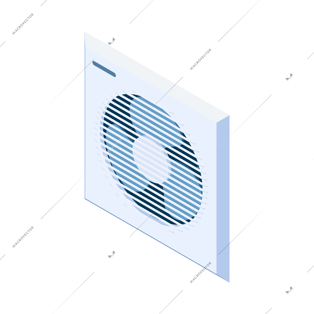 Home climate control isometric composition with isolated icon of domestic appliance on blank background vector illustration