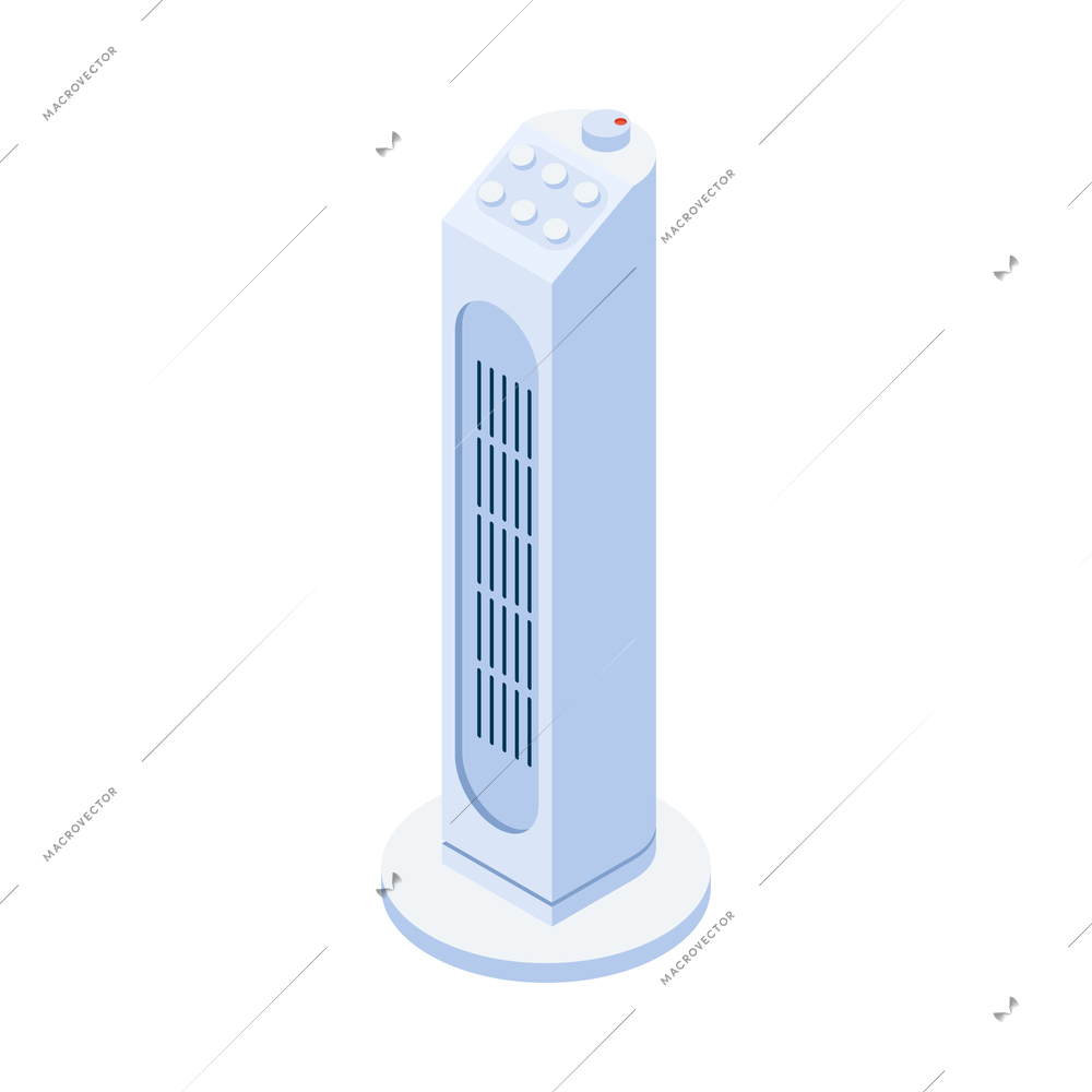 Home climate control isometric composition with isolated icon of domestic appliance on blank background vector illustration