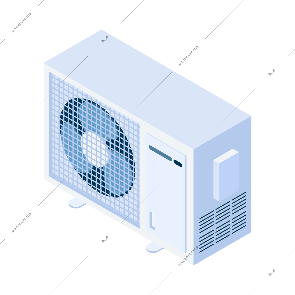 Home climate control isometric composition with isolated icon of domestic appliance on blank background vector illustration