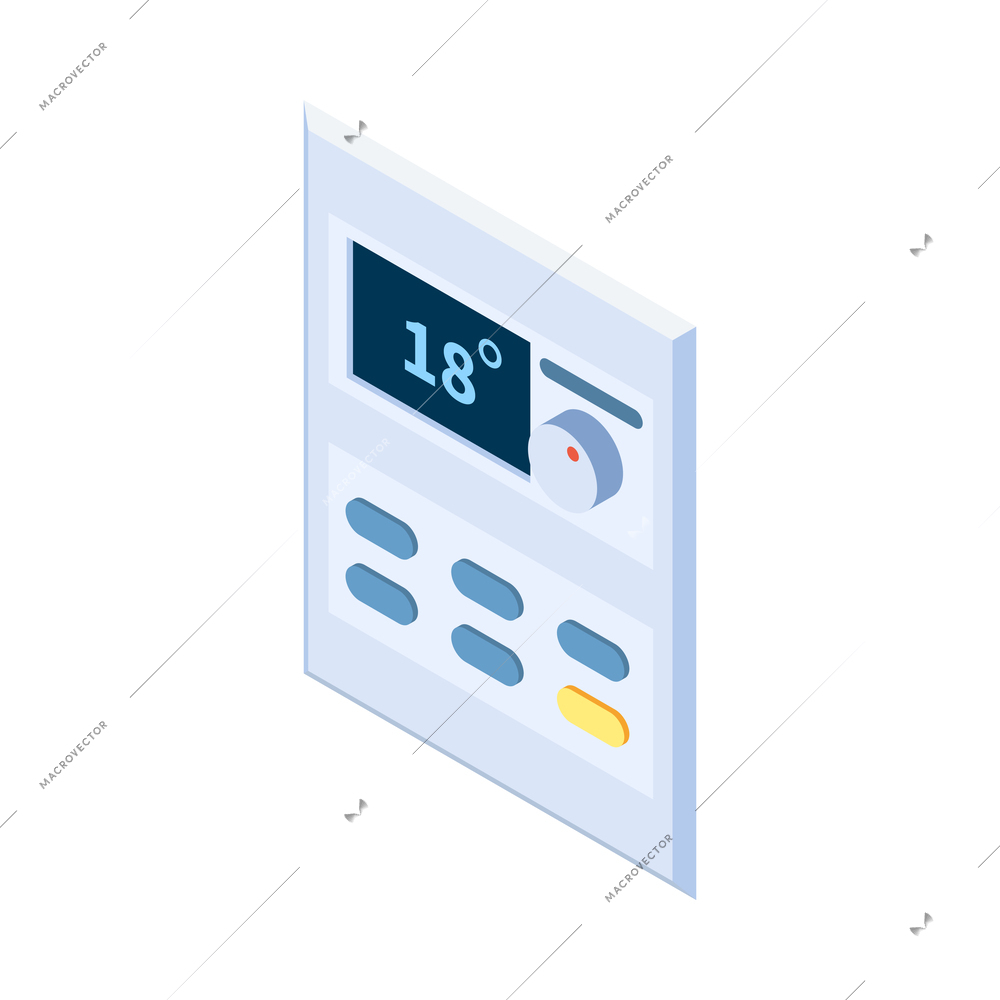 Home climate control isometric composition with isolated icon of domestic appliance on blank background vector illustration