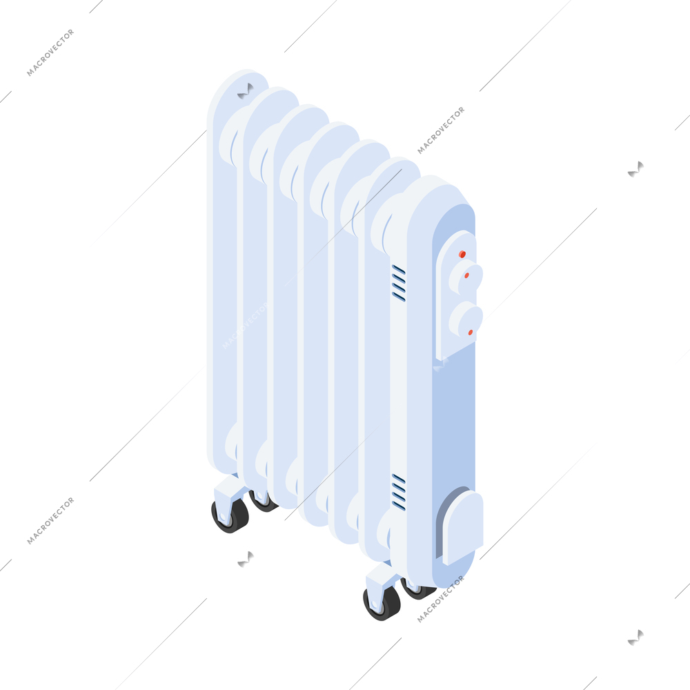 Home climate control isometric composition with isolated icon of domestic appliance on blank background vector illustration