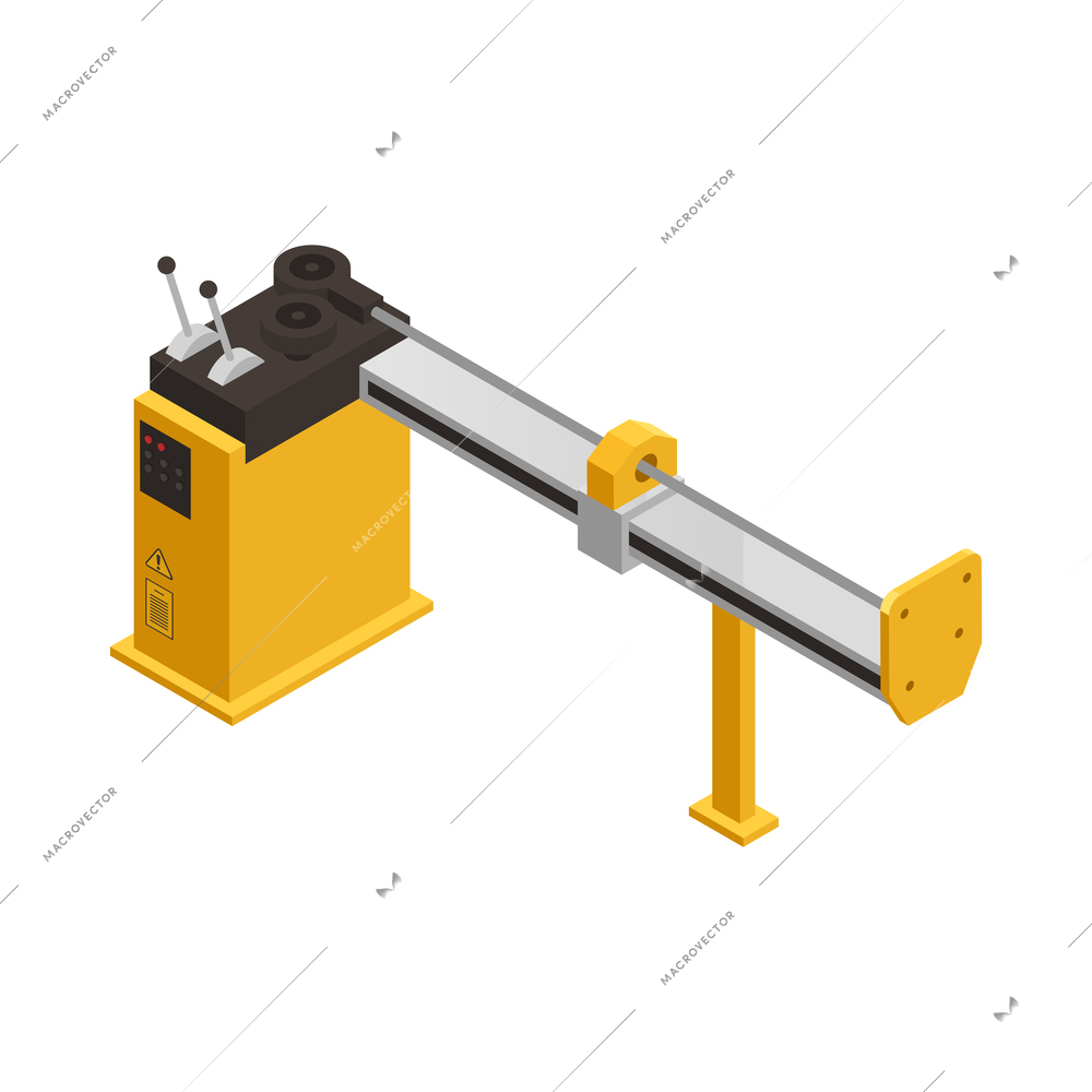 Industrial machinery composition with isolated icon of factory unit on blank background vector illustration