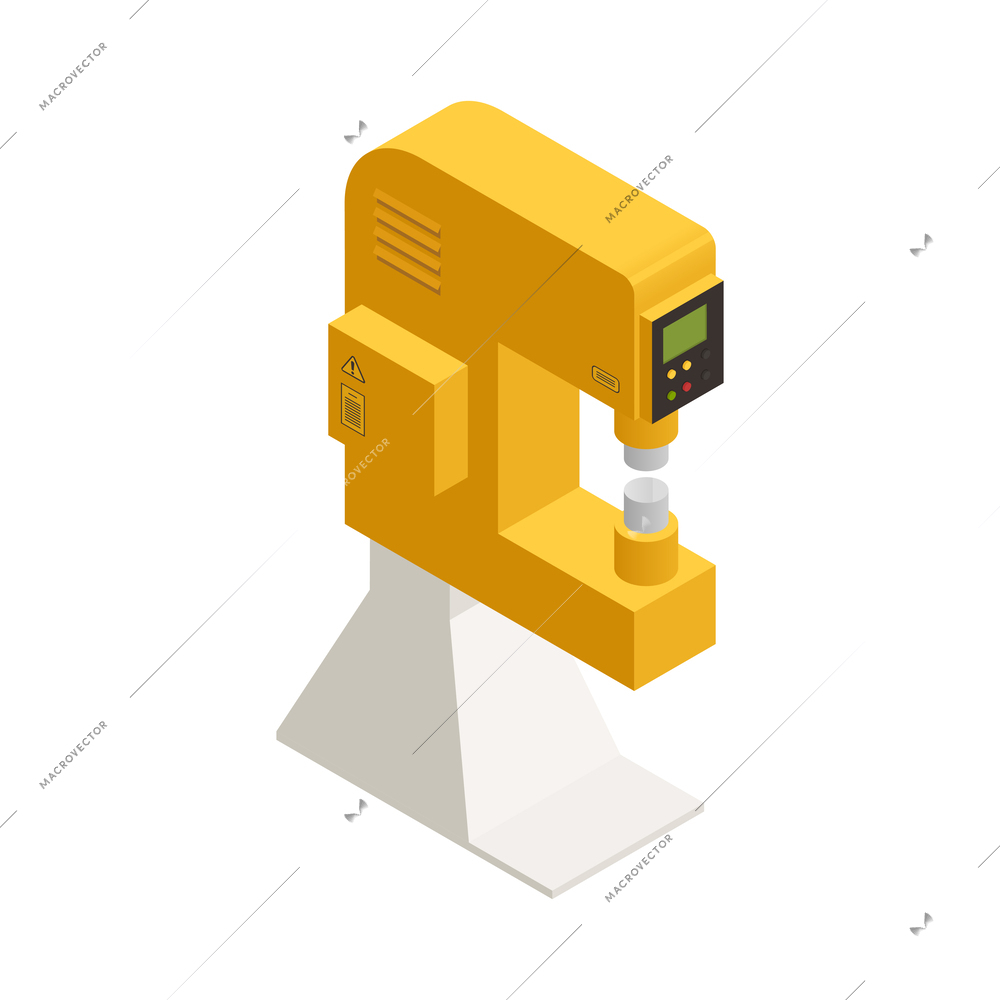 Industrial machinery composition with isolated icon of factory unit on blank background vector illustration