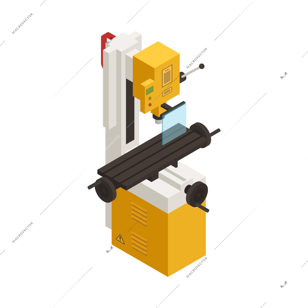 Industrial machinery composition with isolated icon of factory unit on blank background vector illustration