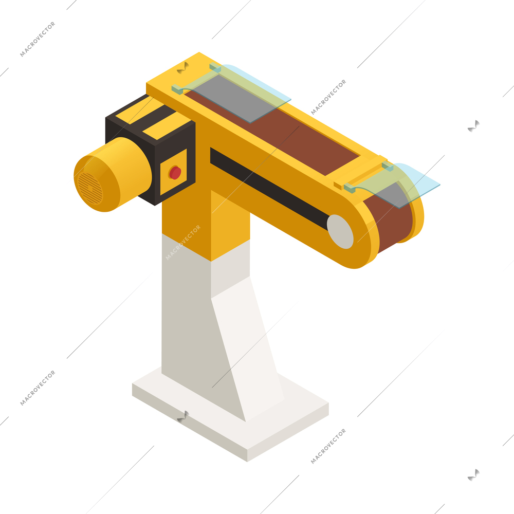 Industrial machinery composition with isolated icon of factory unit on blank background vector illustration