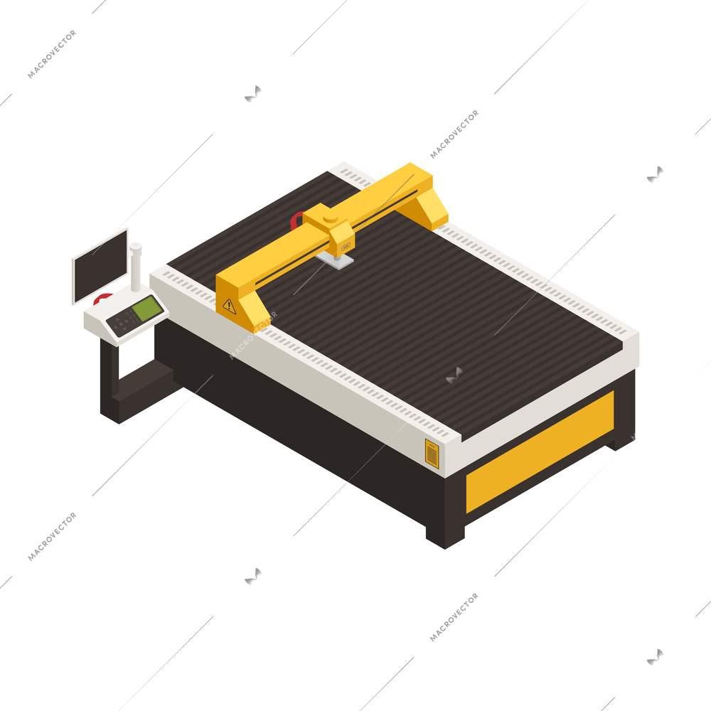 Industrial machinery composition with isolated icon of factory unit on blank background vector illustration