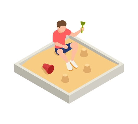 Family playing isometric people composition with isolated human characters on blank background vector illustration