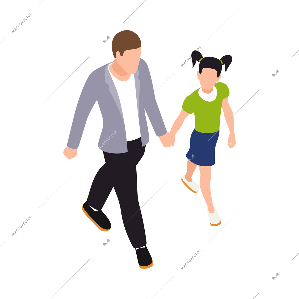 Family playing isometric people composition with isolated human characters on blank background vector illustration