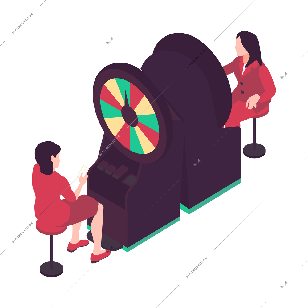 Casino and gambling isometric composition with isolated icon on blank background vector illustration