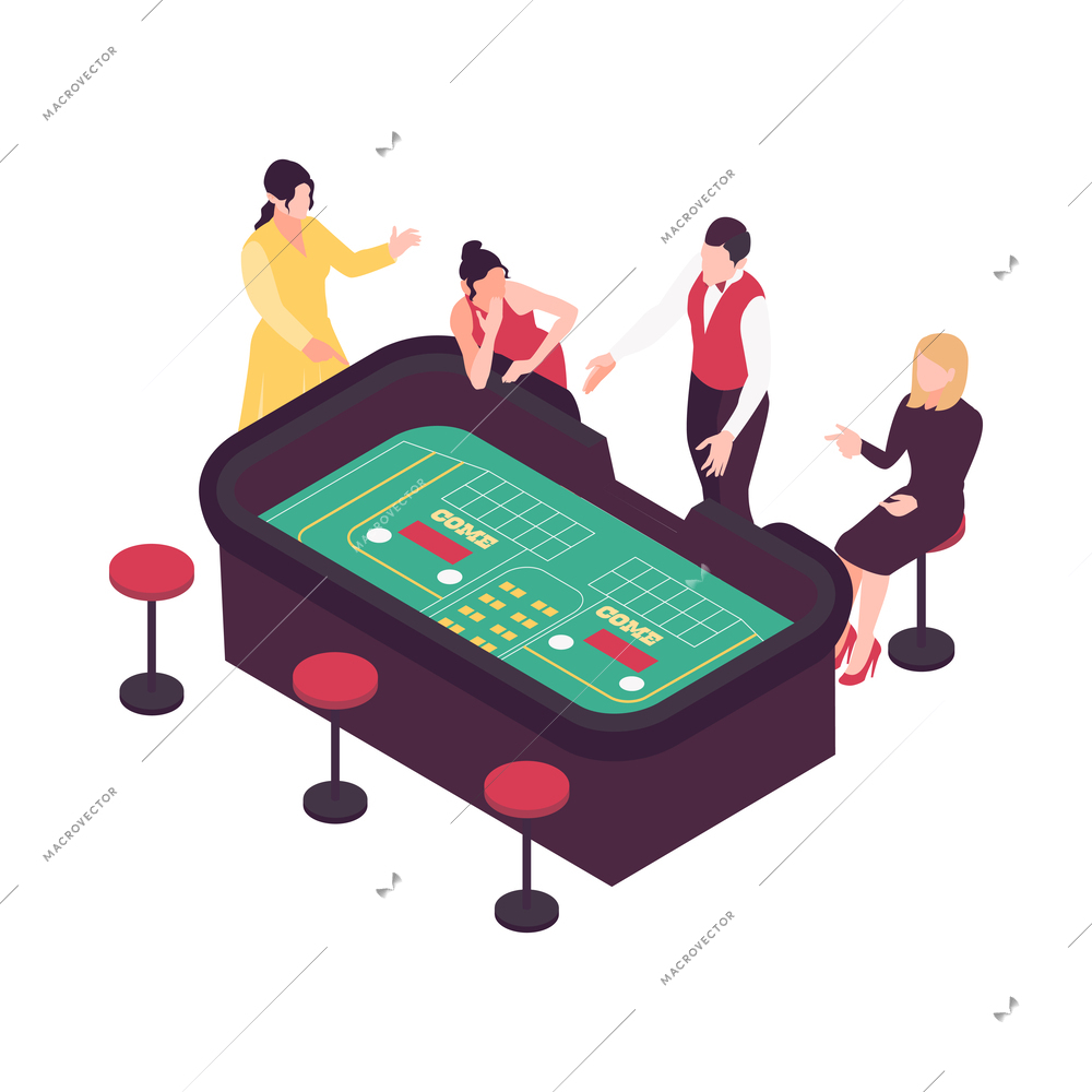 Casino and gambling isometric composition with isolated icon on blank background vector illustration