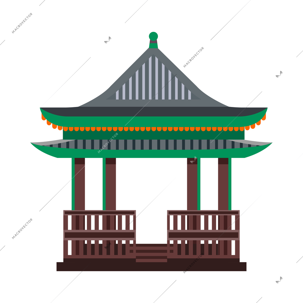 South korea tourism travel composition with isolated icon on blank background vector illustration