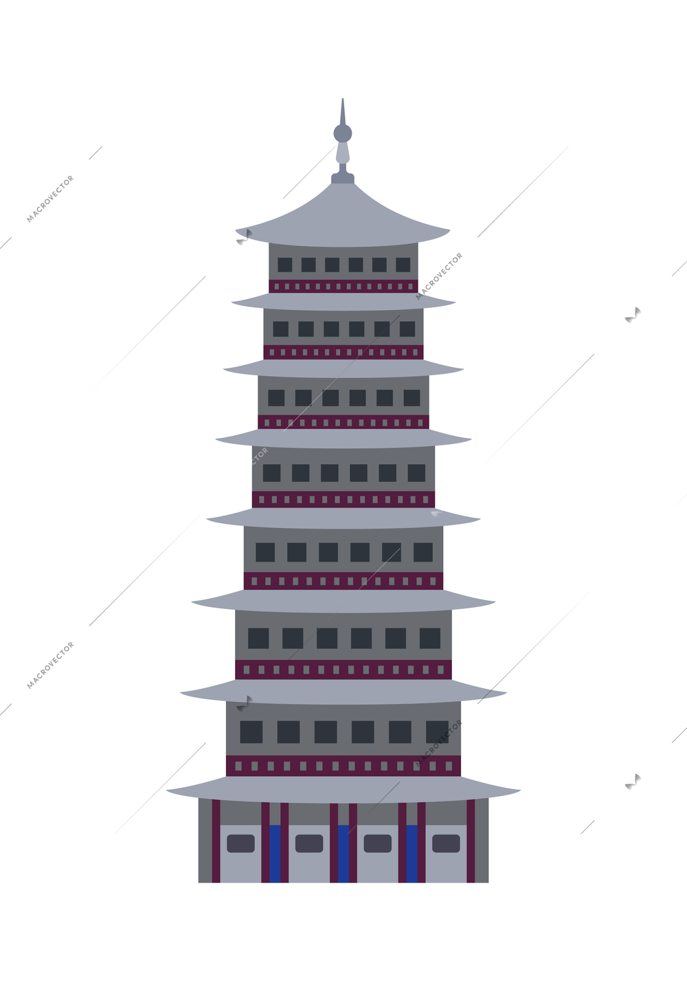 South korea tourism travel composition with isolated icon on blank background vector illustration