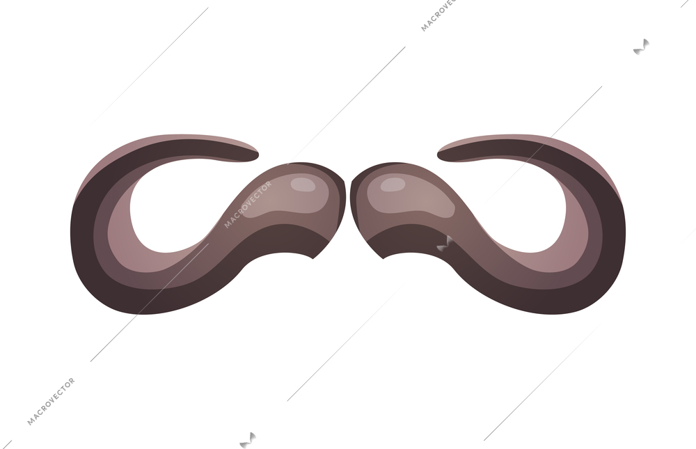 Horns composition with isolated colourful horning paired images for doodle mask on blank background vector illustration