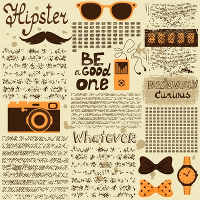 Hipster seamless vintage newspaper with unreadable text vector illustration