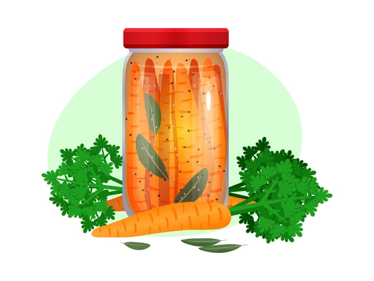 Pickles composition with isolated image of marinated vegetables in glass jars with ripe fruits vector illustration