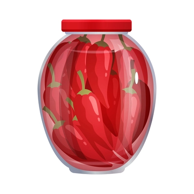 Pickles composition with isolated image of mason jar filled with marinated vegetables on blank background vector illustration