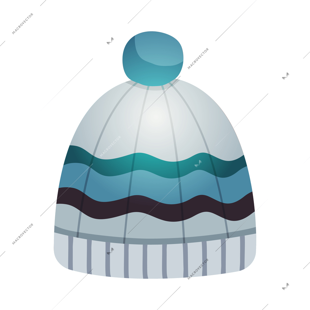 Seasonal winter clothes composition with isolated image of stylish warm clothing item on blank background vector illustration