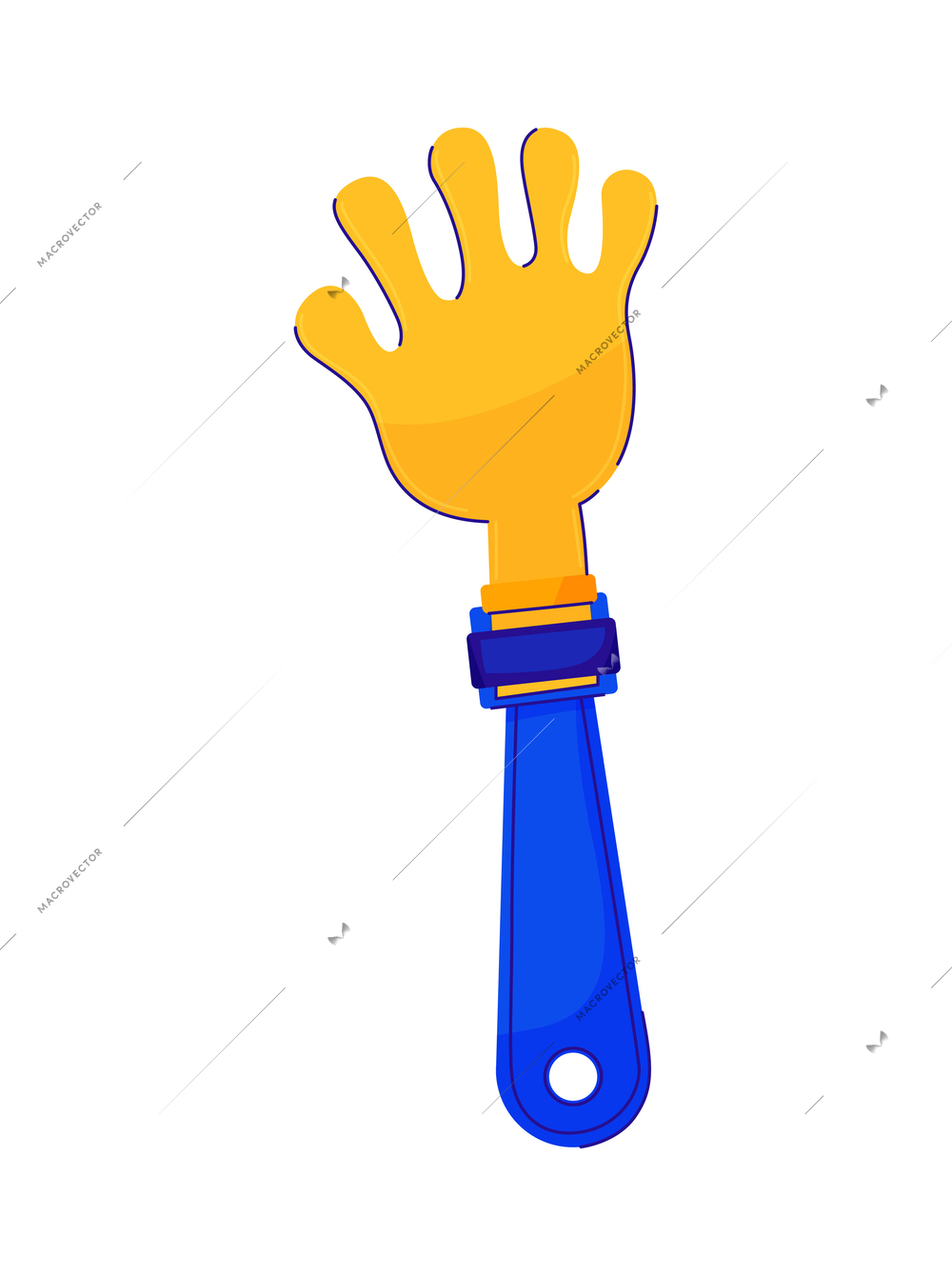 Fans cheering team composition with isolated icon of colored fan accessory on blank background vector illustration