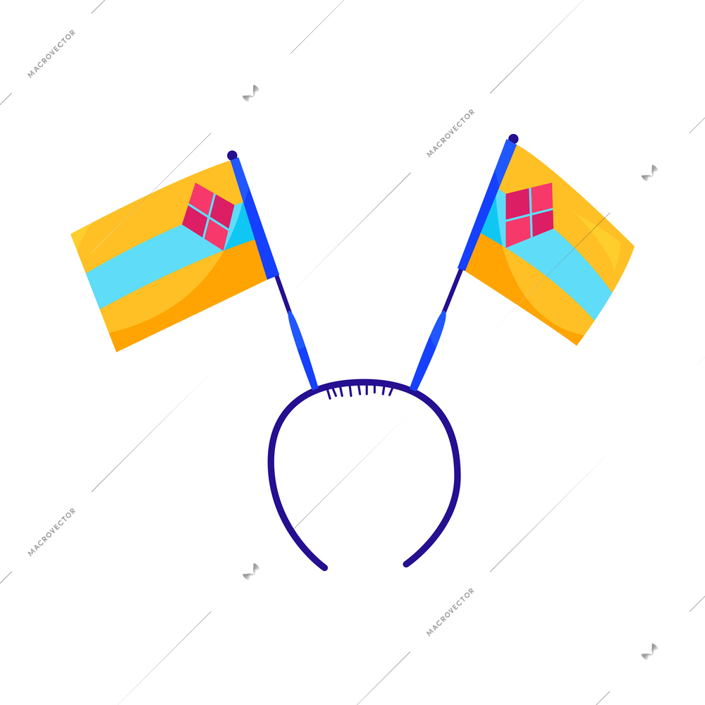 Fans cheering team composition with isolated icon of colored fan accessory on blank background vector illustration