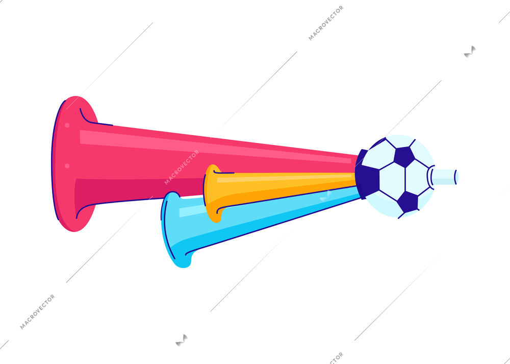 Fans cheering team composition with isolated icon of colored fan accessory on blank background vector illustration