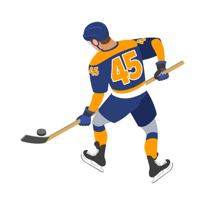 Ice Hockey Referee Isolated Flat Vector Illustration With Man In