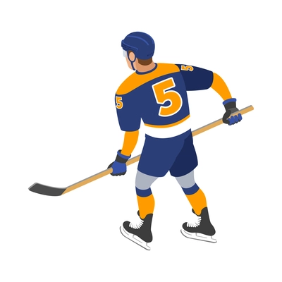 Ice Hockey Referee Isolated Flat Vector Illustration With Man In