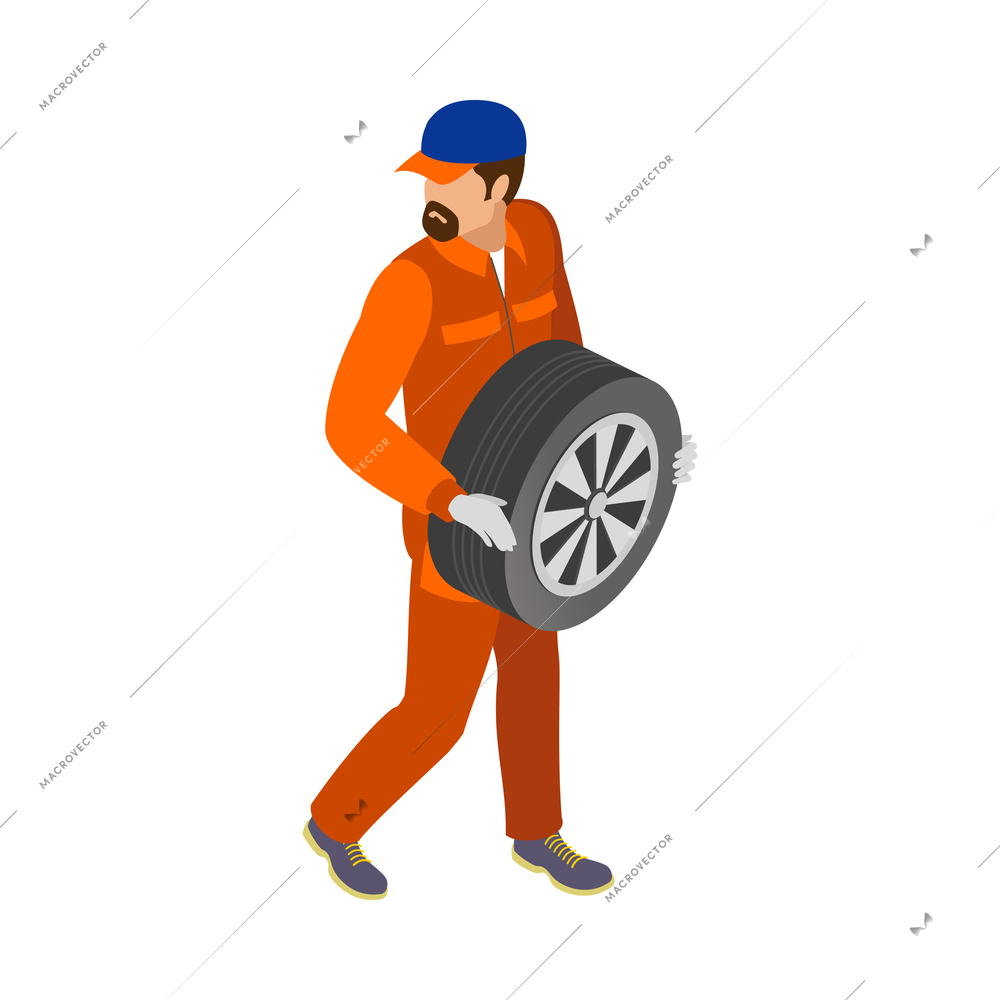 Isometric racing sport composition with isolated human character on blank background vector illustration