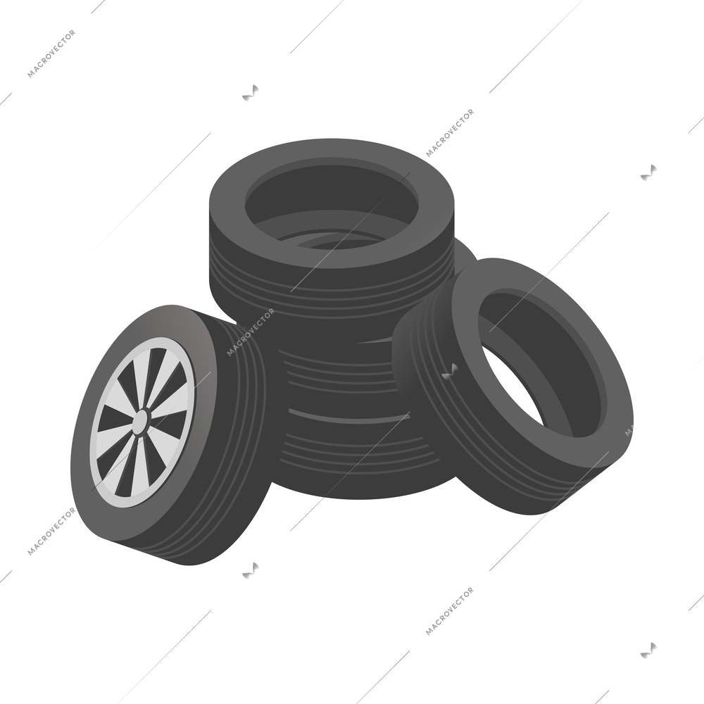 Isometric racing sport composition with isolated icons on blank background vector illustration