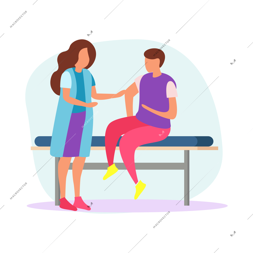 Diseases transmission ways composition with flat faceless human characters suffering from symptoms vector illustration