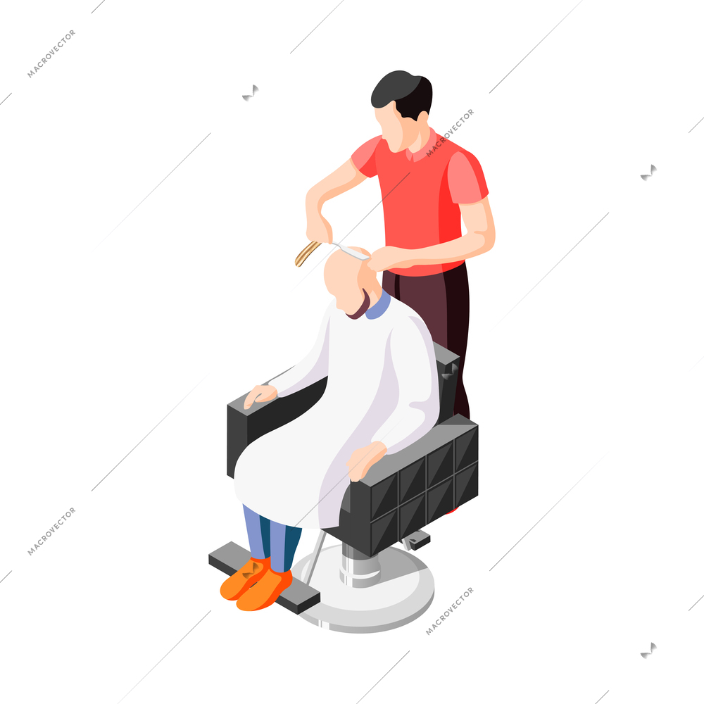 Ways of hair removal and people doing epilation in salon and at home isometric icons set isolated on white background 3d vector illustration