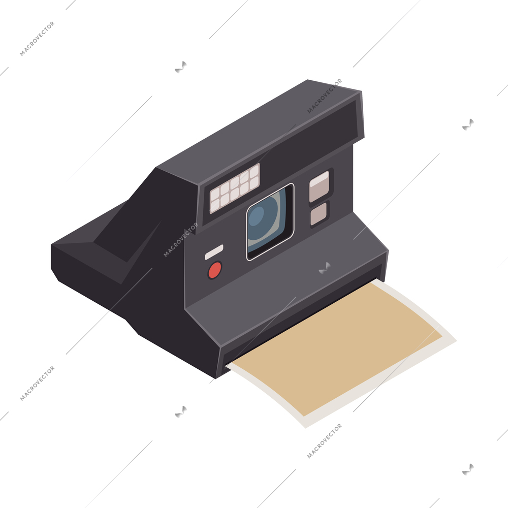 Retro gadgets isometric composition with isolated icon of gadget from 90s on blank background vector illustration