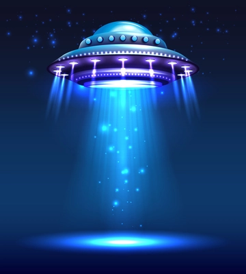 Alien ufo background with outer space symbols realistic vector illustration