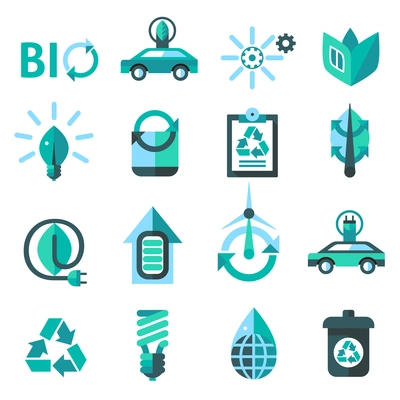 Ecology and recycling global environment conservation icons set isolated vector illustration