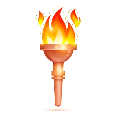 Winner torch with burning fire icon isolated on white background vector illustration