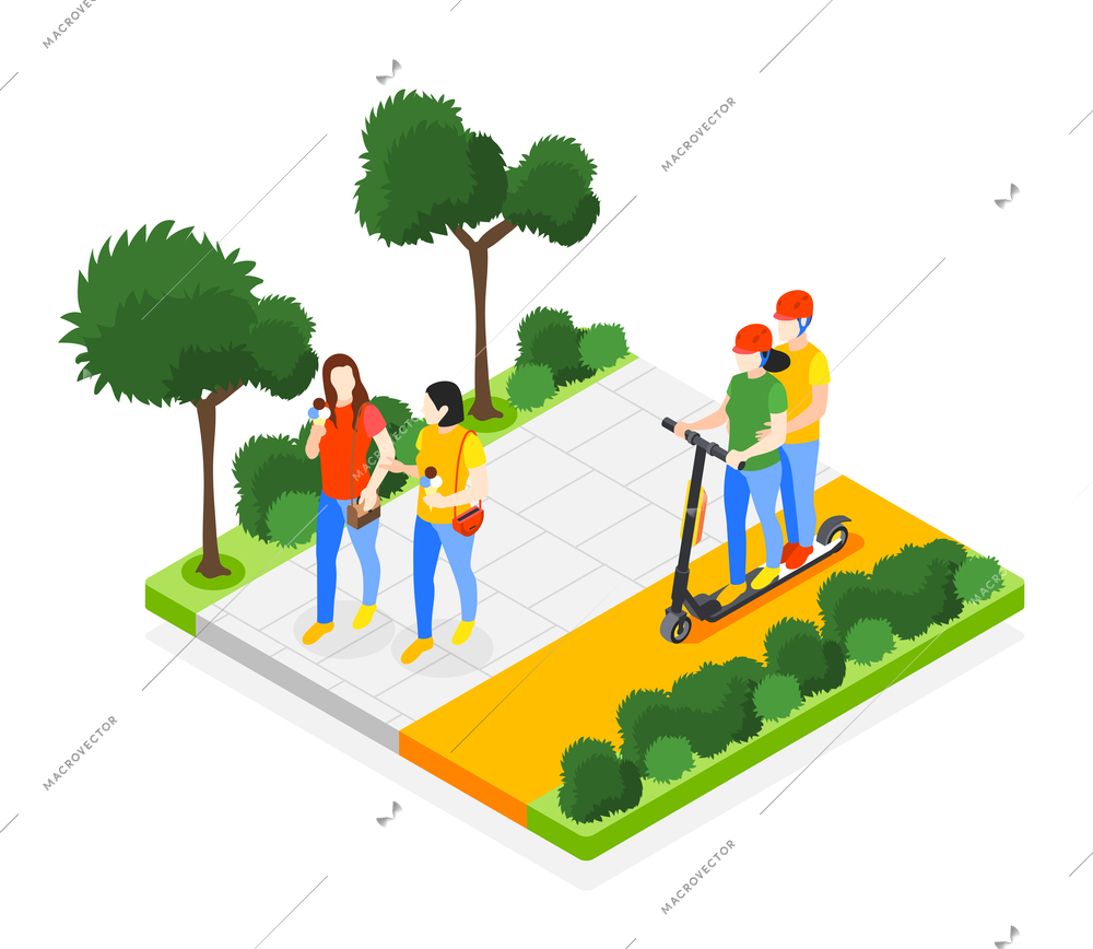 Introvert and extrovert people isometric concept with joint walk symbols vector illustration