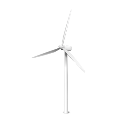 Windmill, wind generator realistic vector illustration isolated