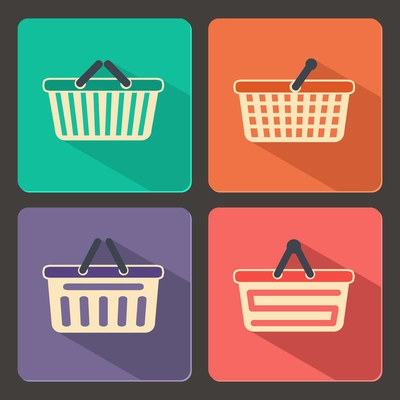 Set of shopping carts and baskets icons vector illustration