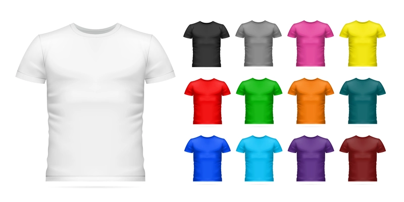 T-shirt mockup in pink colors. Mockup of realistic shirt with