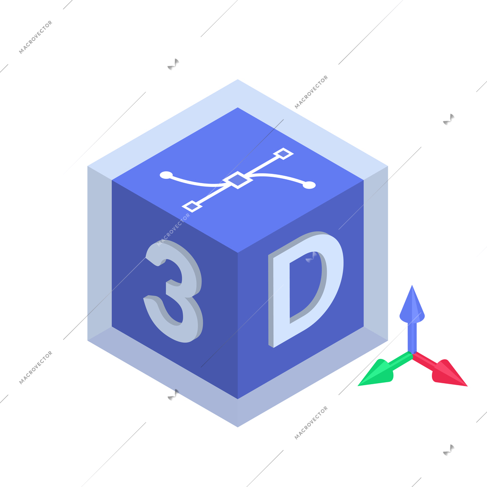 Web 3.0 technology isometric concept with 3d design symbol vector illustration