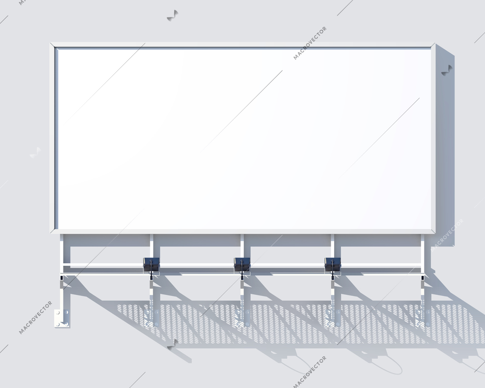 Gallery billboard blank advertising frame isolated on white background vector illustration