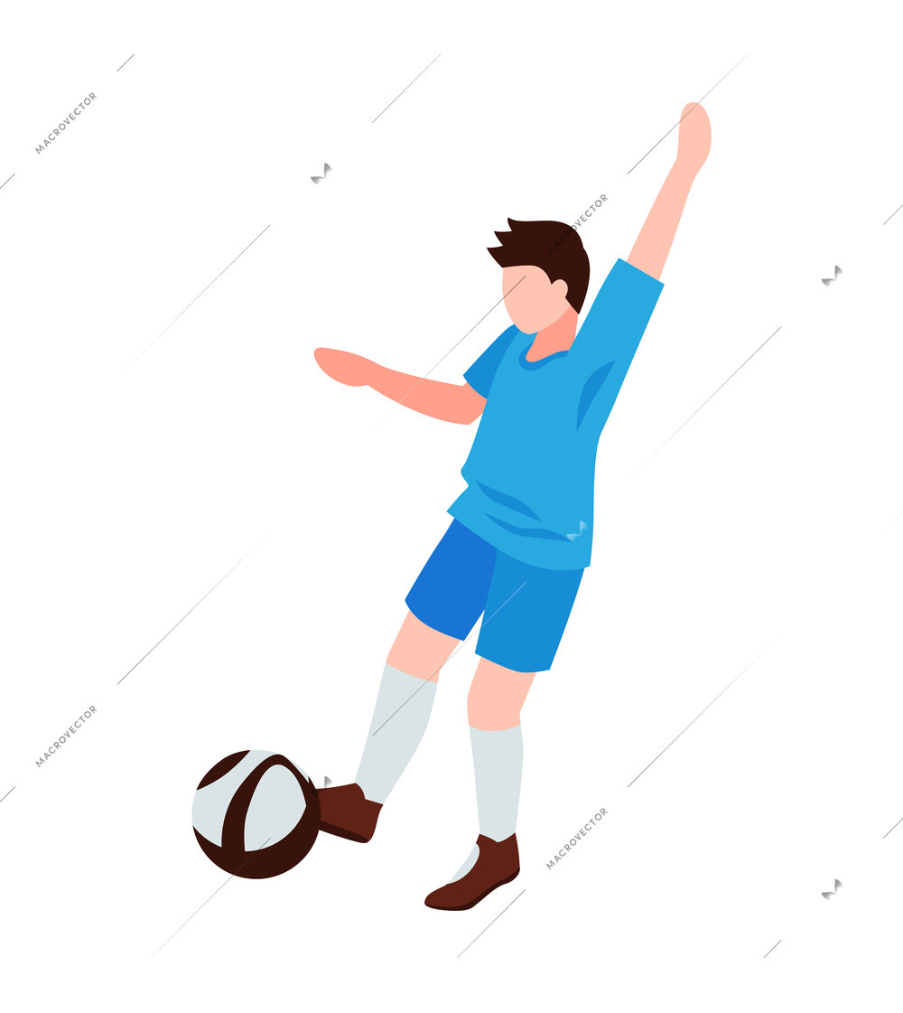 Isometric school sport kids team coach composition with isolated human character in sportswear on blank background vector illustration