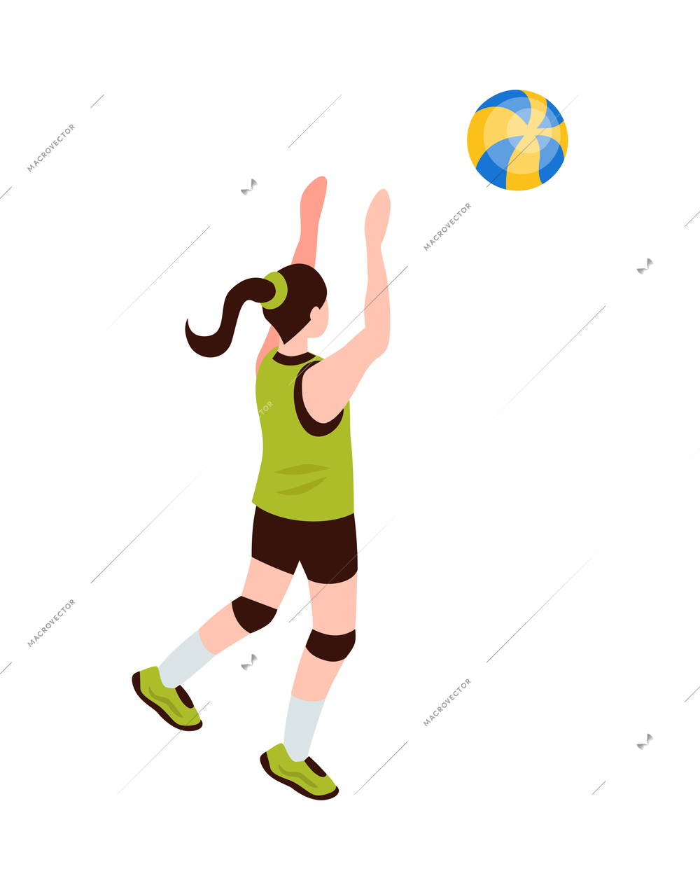 Isometric school sport kids team coach composition with isolated human character in sportswear on blank background vector illustration