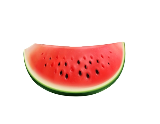 Watermelon realistic composition with isolated juicy fruit image on blank background vector illustration