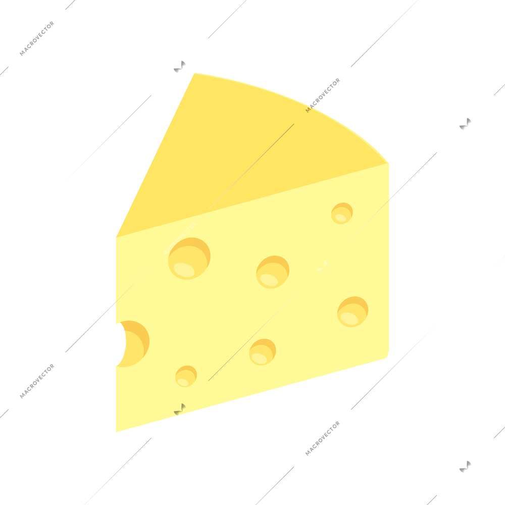 Cheese production isometric composition with ready product isolated image vector illustration