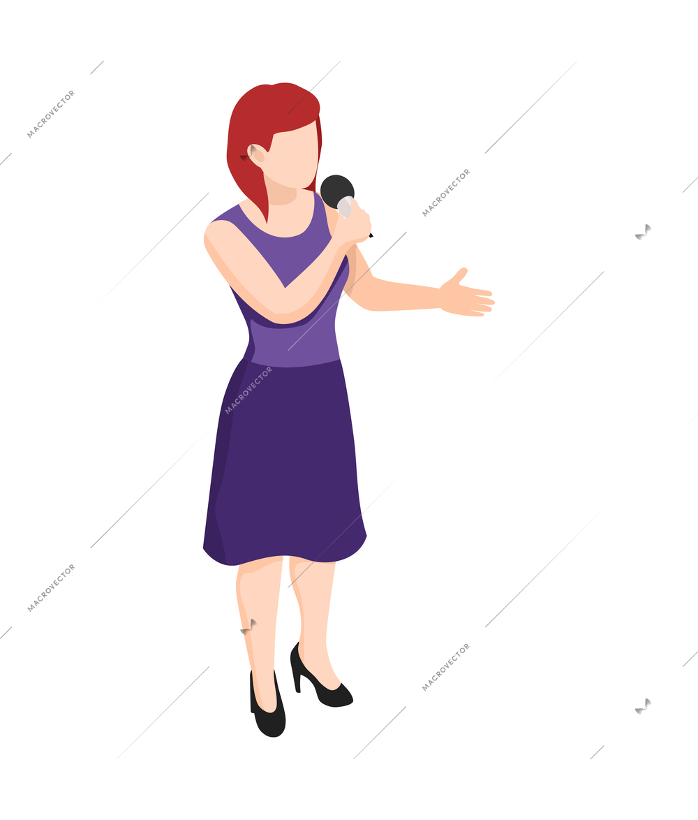 Musicians people isometric composition with isolated human character playing musical instrument vector illustration