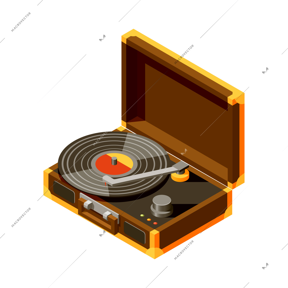Isometric composition of icons with goods from flea market isolated on blank background vector illustration