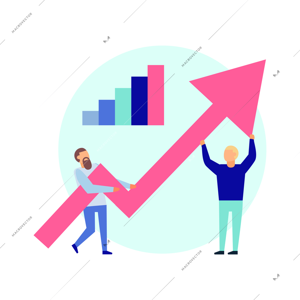 Data analytics diagrams graphic results presentation analysis tools techniques decision making flat composition vector illustration